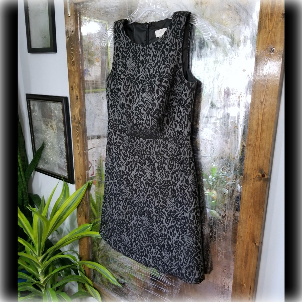 Ann Taylor Loft Petite Fit & Flare Jacquard Dress